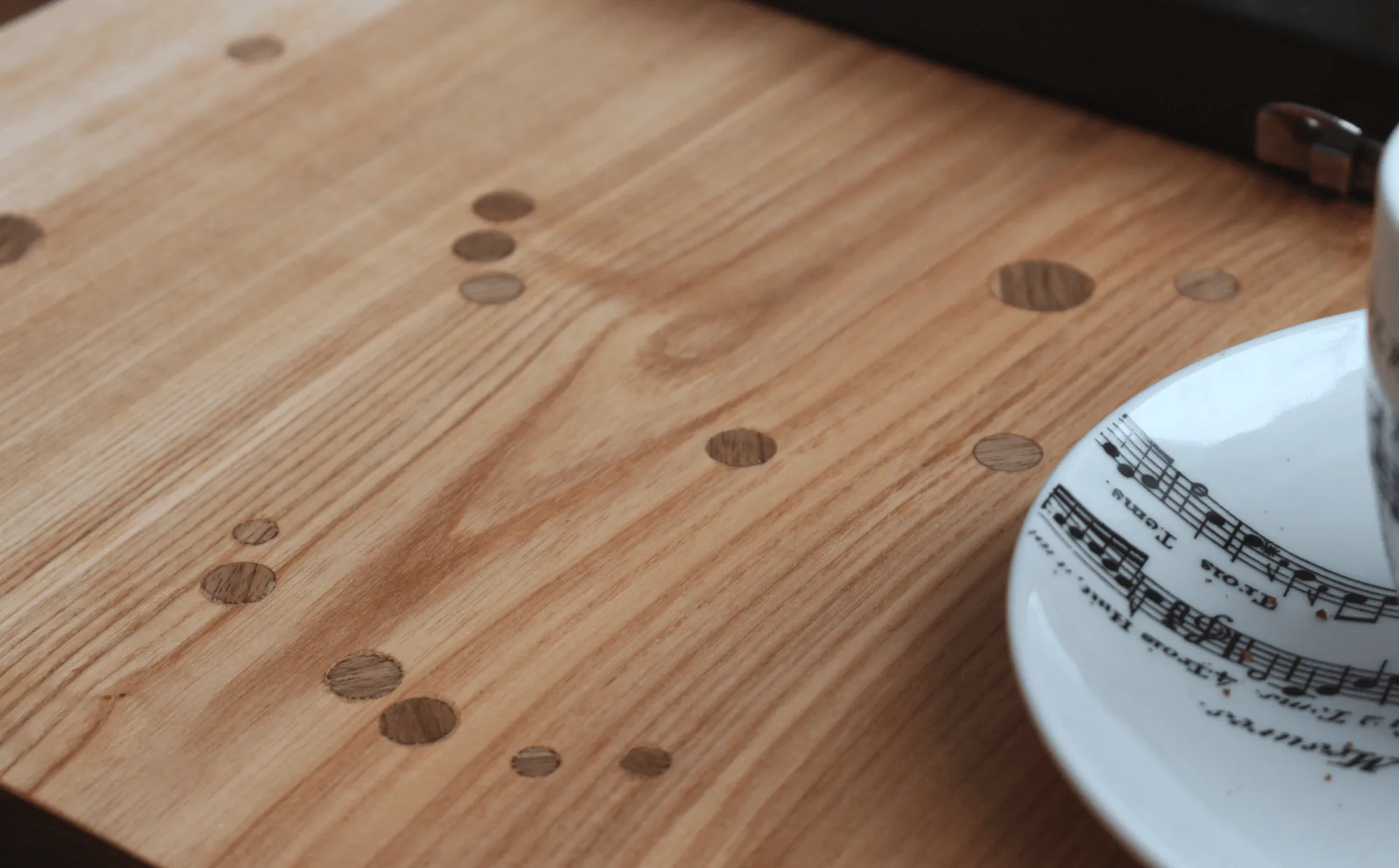 Orion side table — ash top with constellation pattern